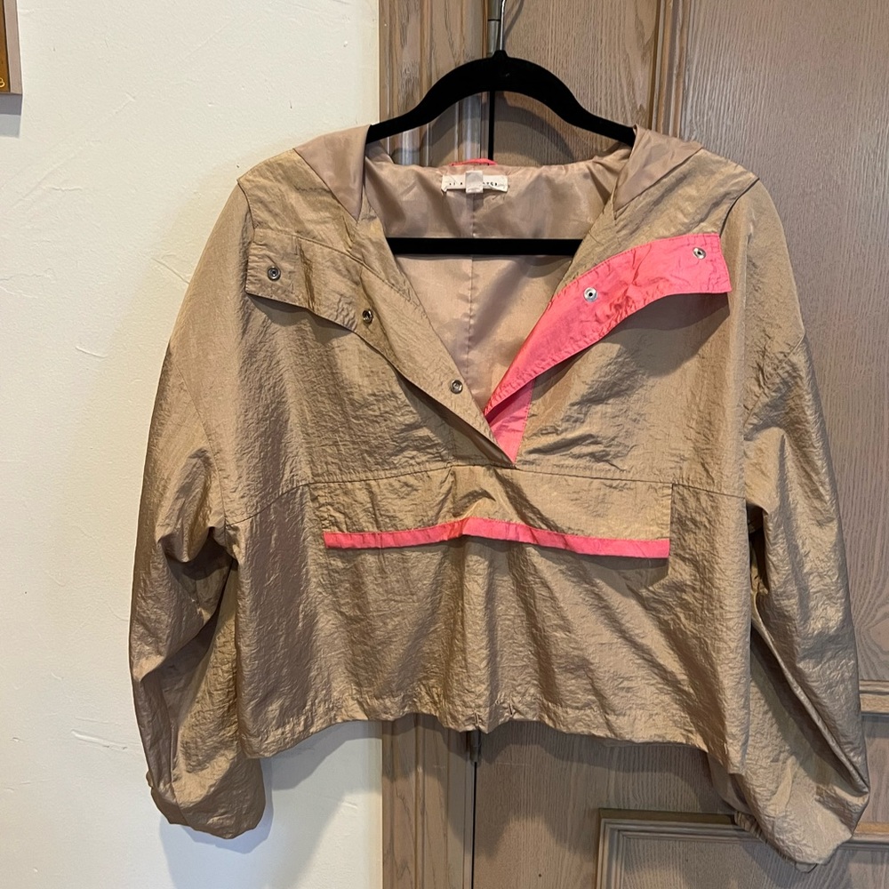 LA hearts cropped hooded windbreaker
